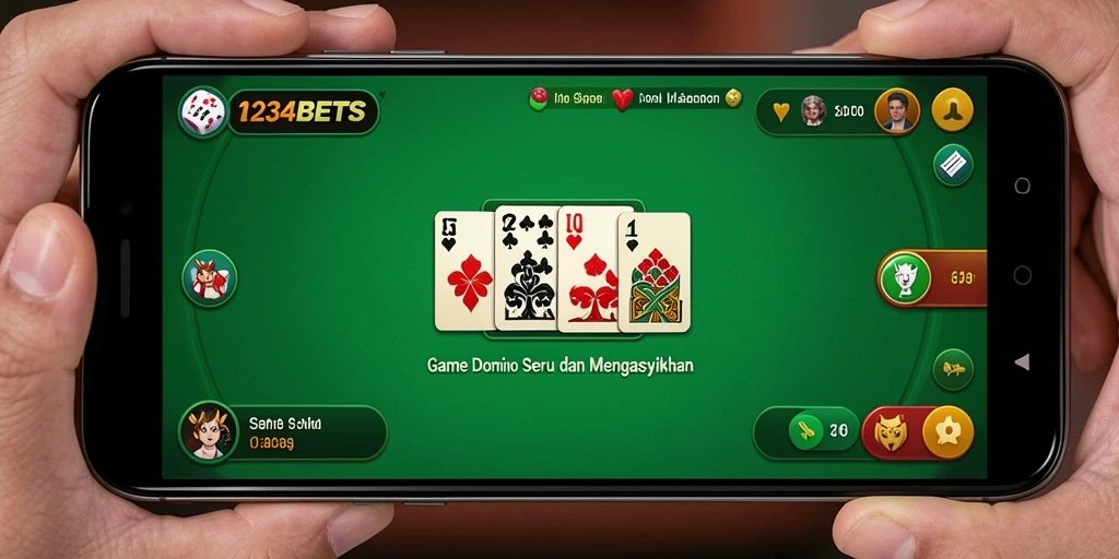 Tangkapan layar gameplay seru 1234BETS yang menggambarkan keseruan permainan Domino.