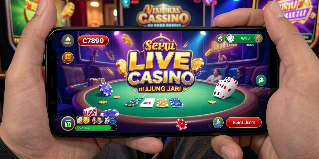 Screenshot dari gameplay C7890 yang mendebarkan dengan dealer langsung.