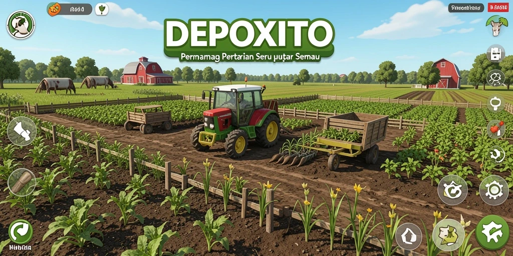 Tampilan gameplay DEPOXITO yang menarik dan seru saat bertani.
