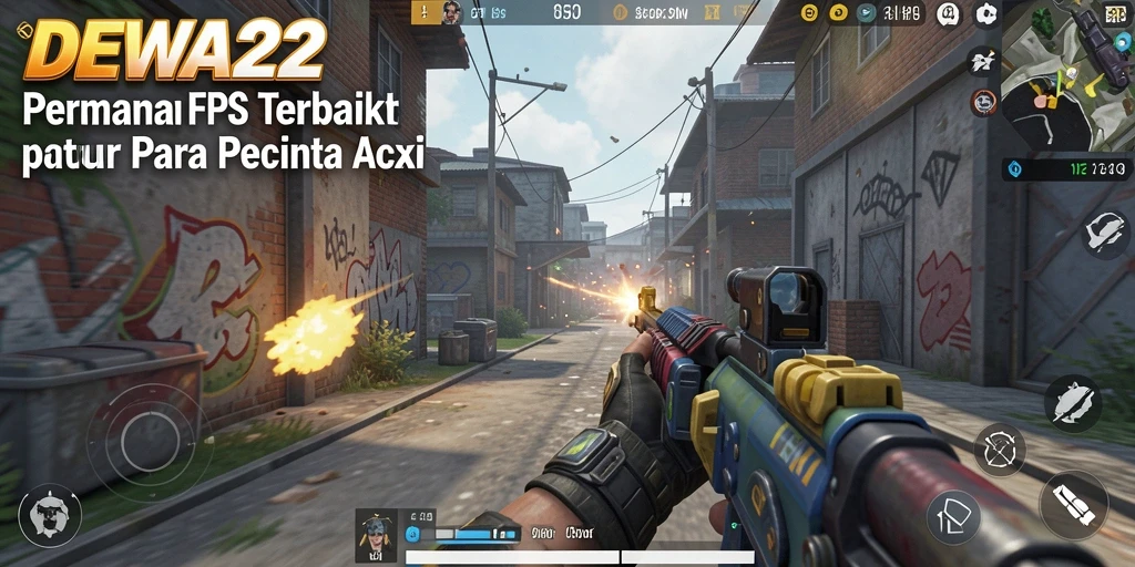 Screenshot gameplay DEWA22 yang menunjukkan aksi tembak-menembak yang seru.