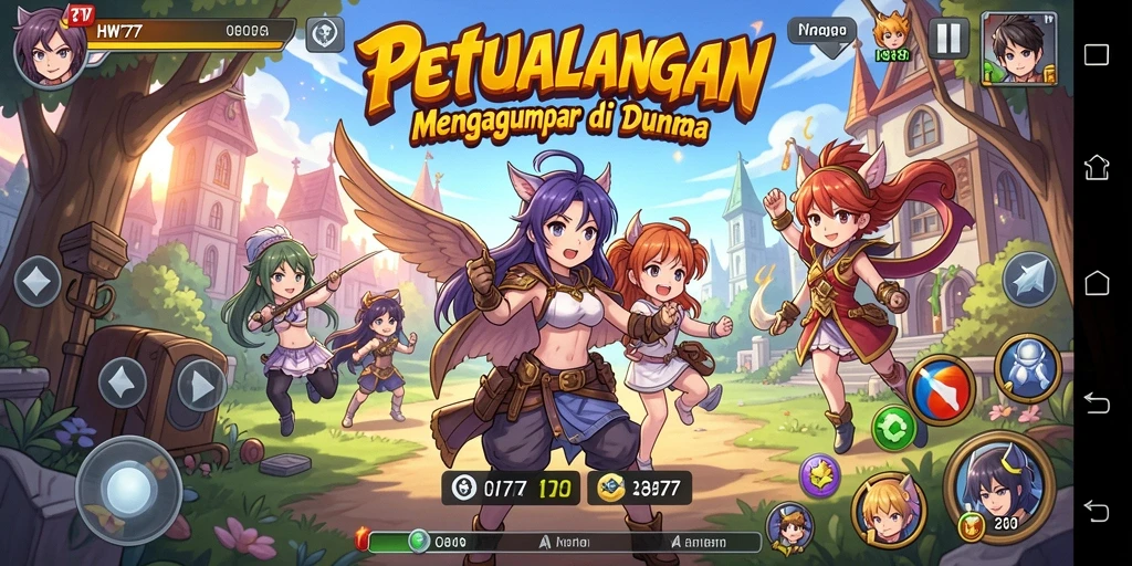 Tampilan gameplay HW777 menampilkan aksi karakter Anime yang mendebarkan.