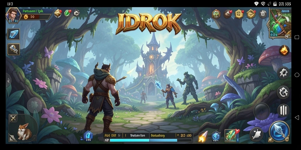 Tampilan gameplay IDROK yang menampilkan pertarungan epik di dunia fantasi.