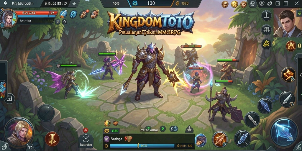 Tampilan gameplay epik dalam KINGDOMTOTO dengan aksi pertarungan yang mendebarkan.