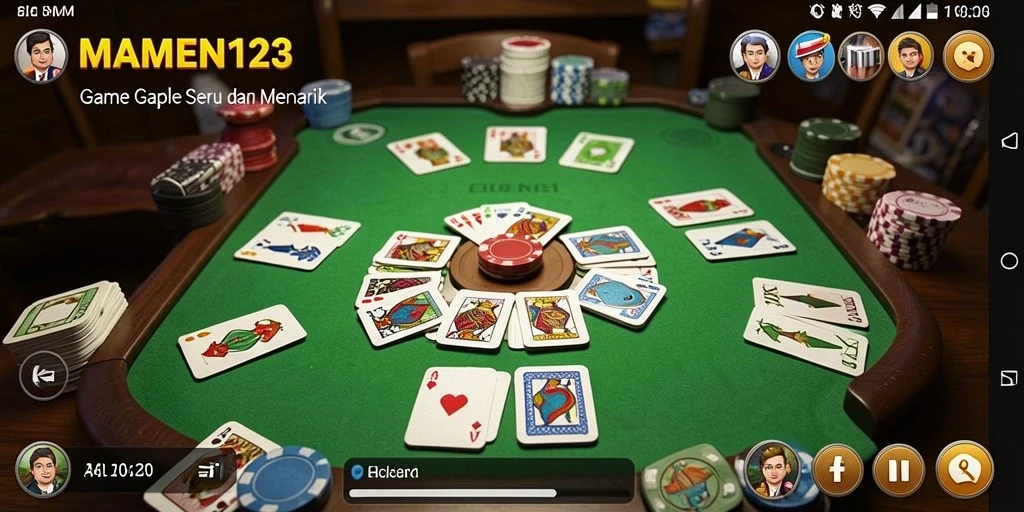 Tampilan gameplay seru dan interaktif MAMEN123 saat bermain Gaple.
