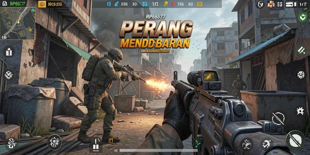 Screenshot gameplay RP6677 yang penuh aksi dan adrenalin.