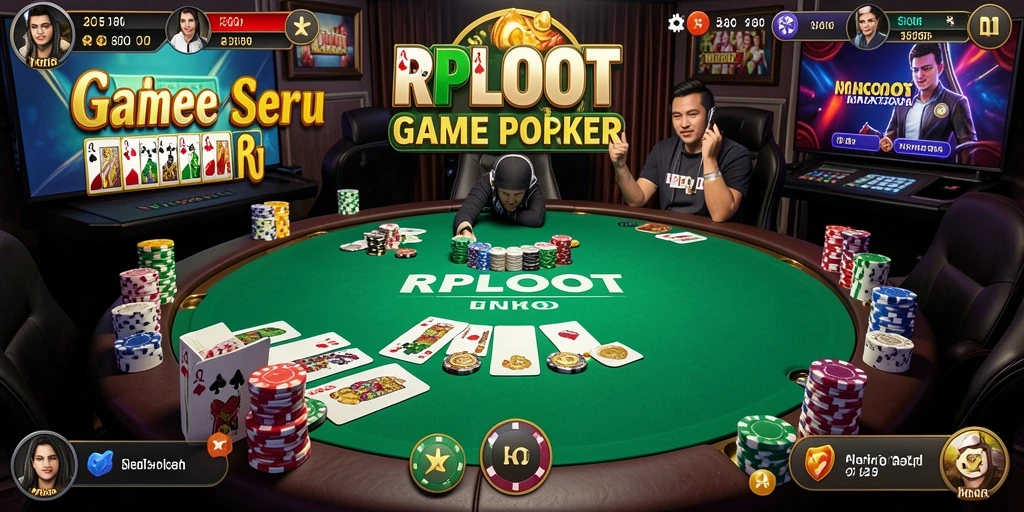 Screenshot utama RPLOOT menampilkan aksi seru permainan poker.