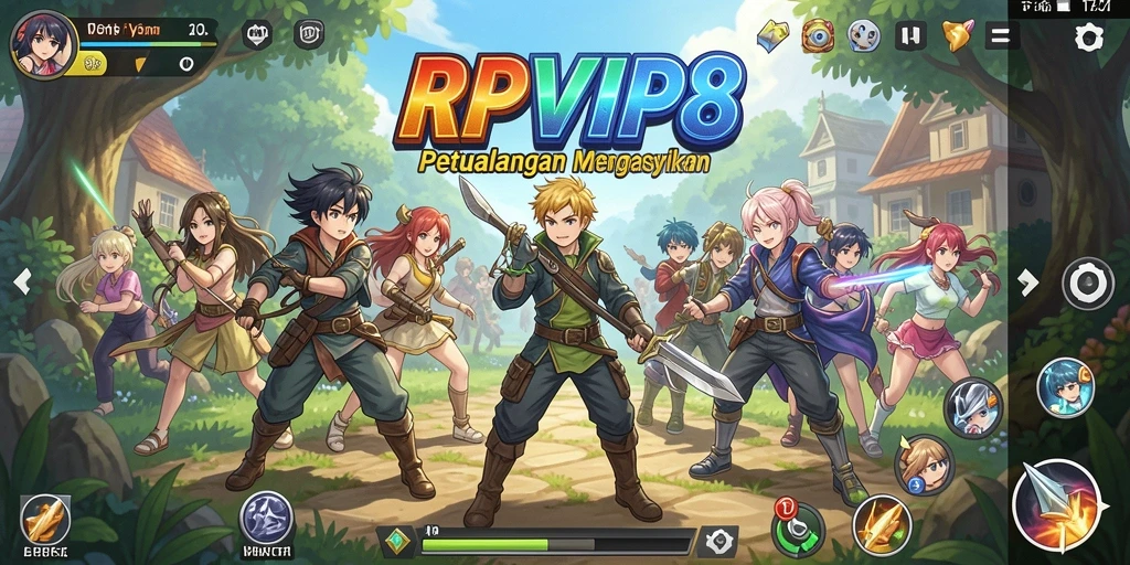 Gambaran grafis menarik saat bermain RPVIP8 di dunia Anime.