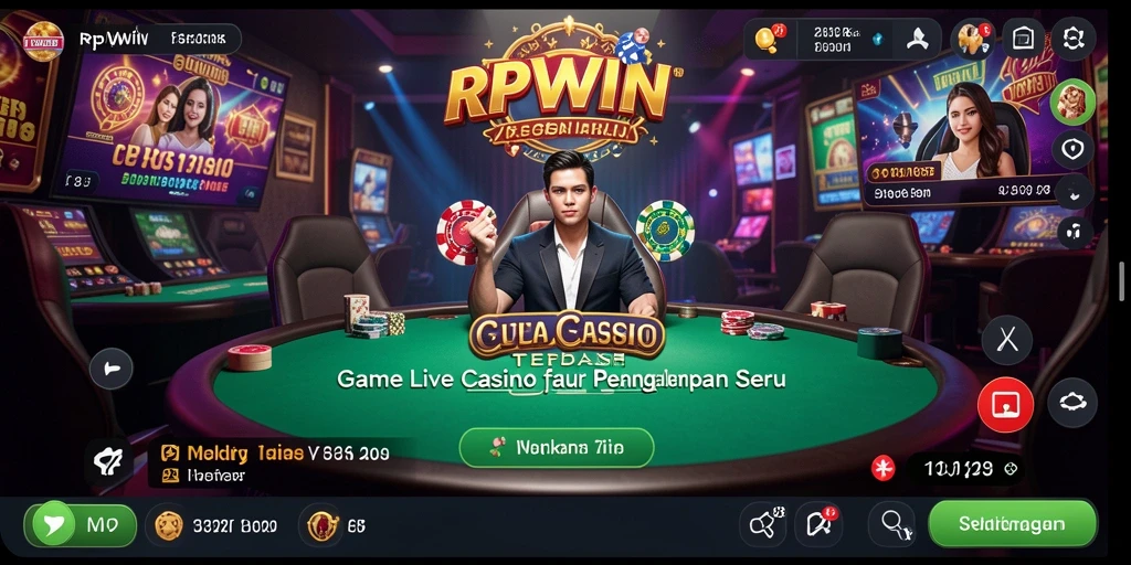 Screenshot gameplay RPWIN menampilkan suasana Live Casino yang autentik.