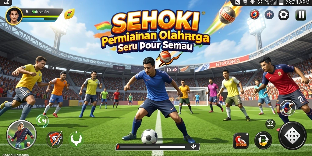 Screenshot gameplay SEHOKI menampilkan aksi olahraga mendebarkan.