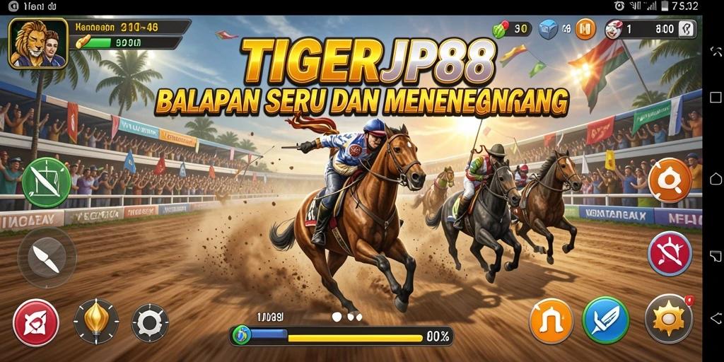 Screenshot gameplay TIGERJP88 yang menampilkan balapan seru.
