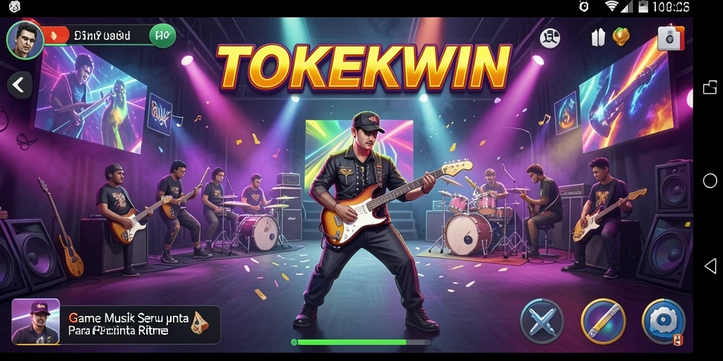 Gameplay TOKEKWIN yang menampilkan interaksi musik yang seru.