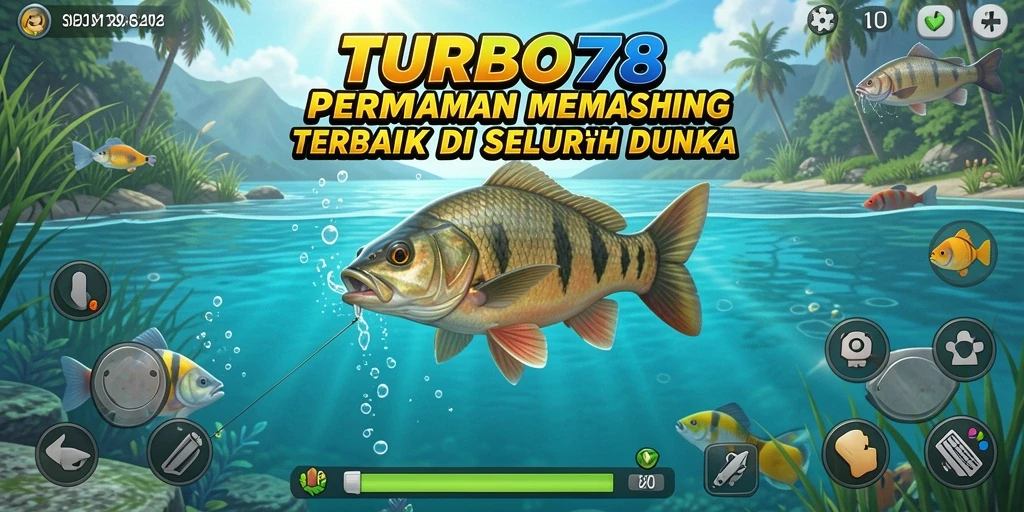 Screenshot gameplay TURBO78 yang menampilkan aksi memancing yang mendebarkan.